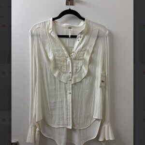 Free People Pleated Detail Blouse Women's Small